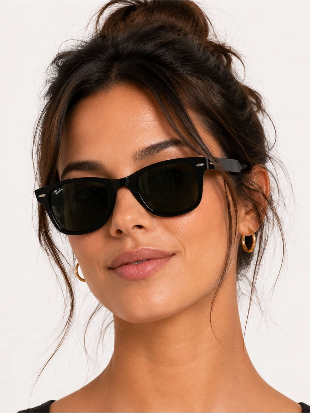 Ray-Ban Women's Black Frame Sunglasses with Dark Lenses